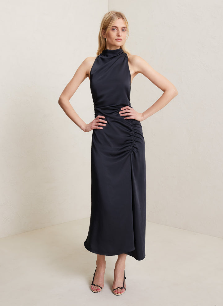 Inez Satin Midi Dress