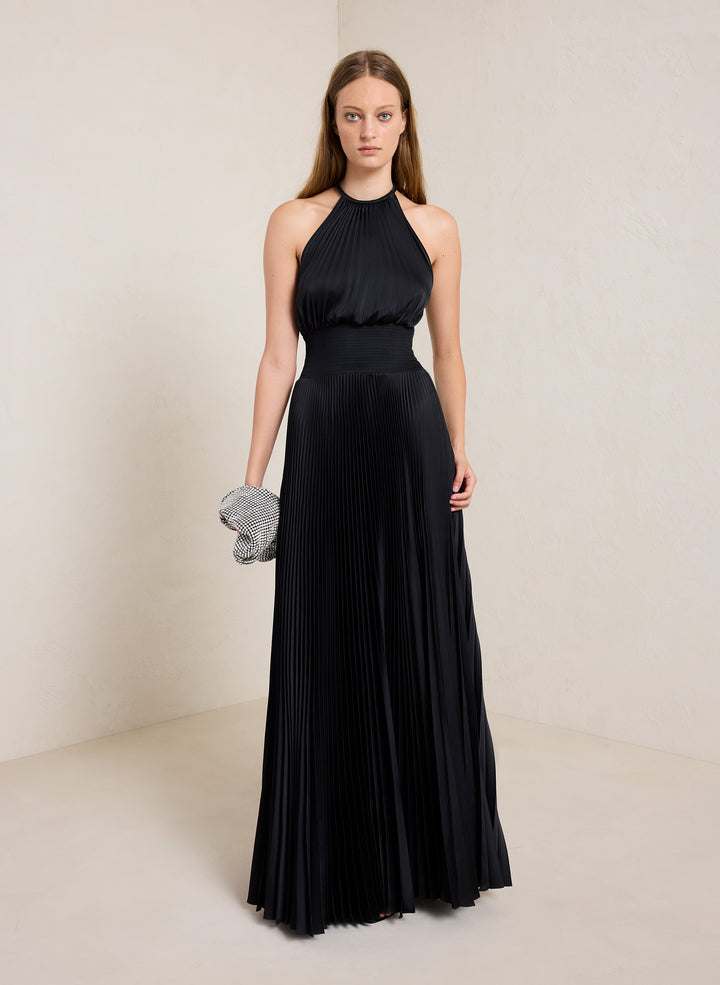 Renata Satin Pleated Dress