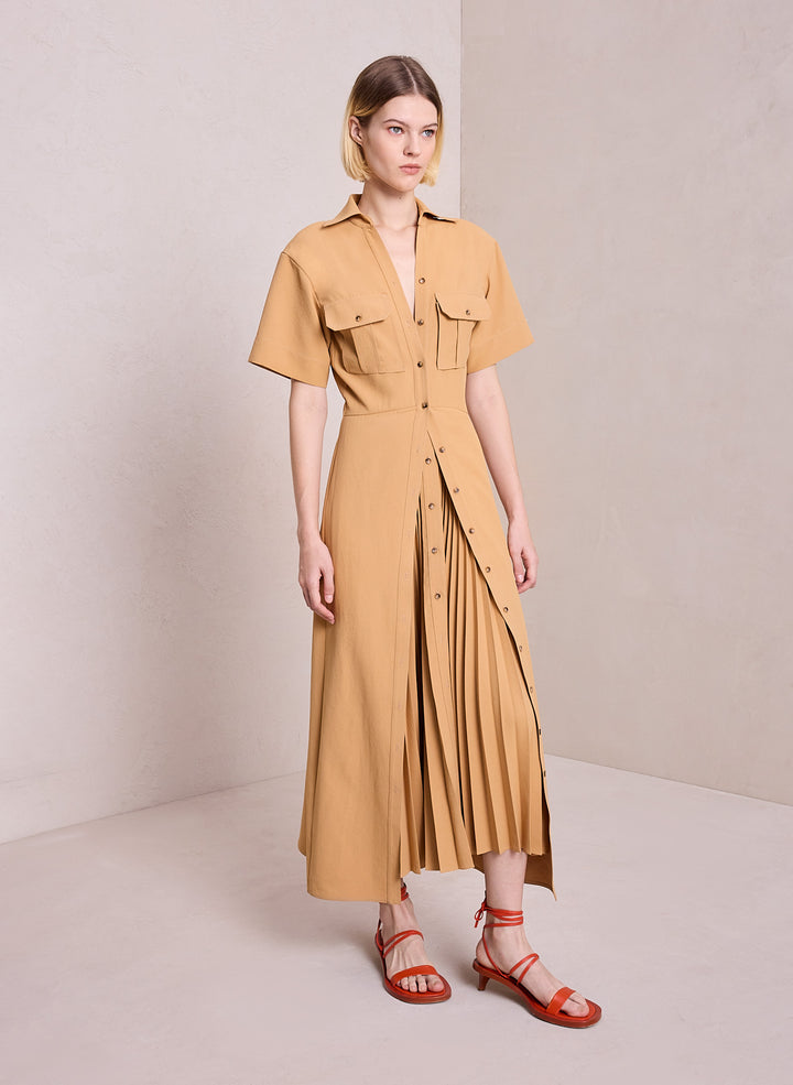 Florence PleatedMidi Dress