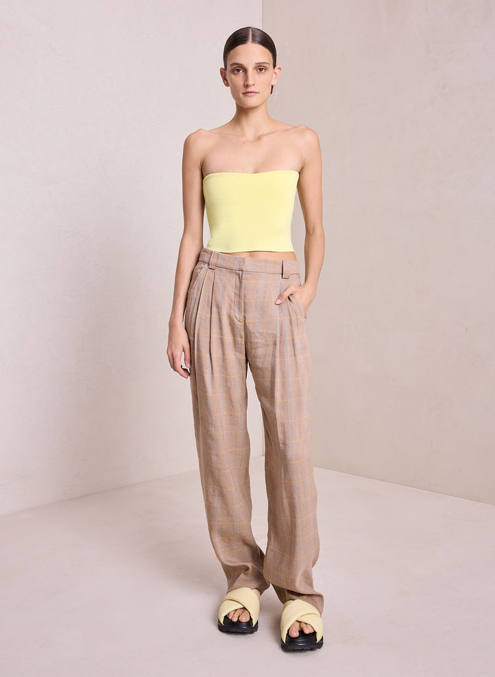 Fynn Plaid Linen Pant